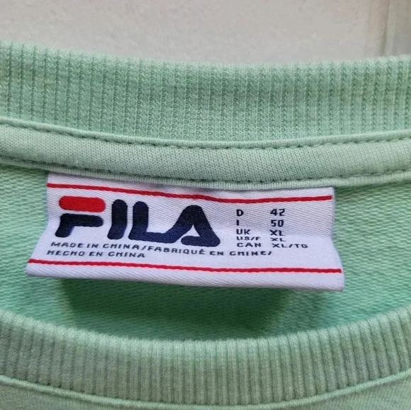 Fila Mint Green Long Sleeve Womens Sweatshirt Size XL - Picture 3 of 3